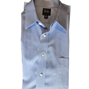 Jos A Bank Traveler Men's Light Blue Tailored Fit Dress Shirt 18 33 100% Cotton